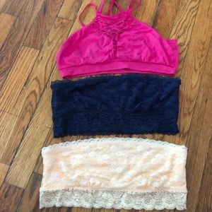 Lot of 3 Victoria’s Secret bras sz L & NWOT thong